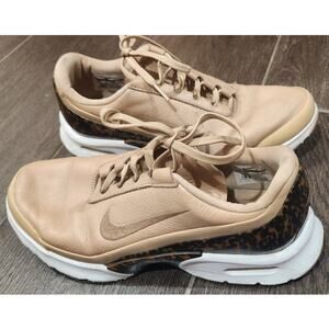 Vintage Beige Leather Tortoiseshell Nike Sneaker Womens Sz 9